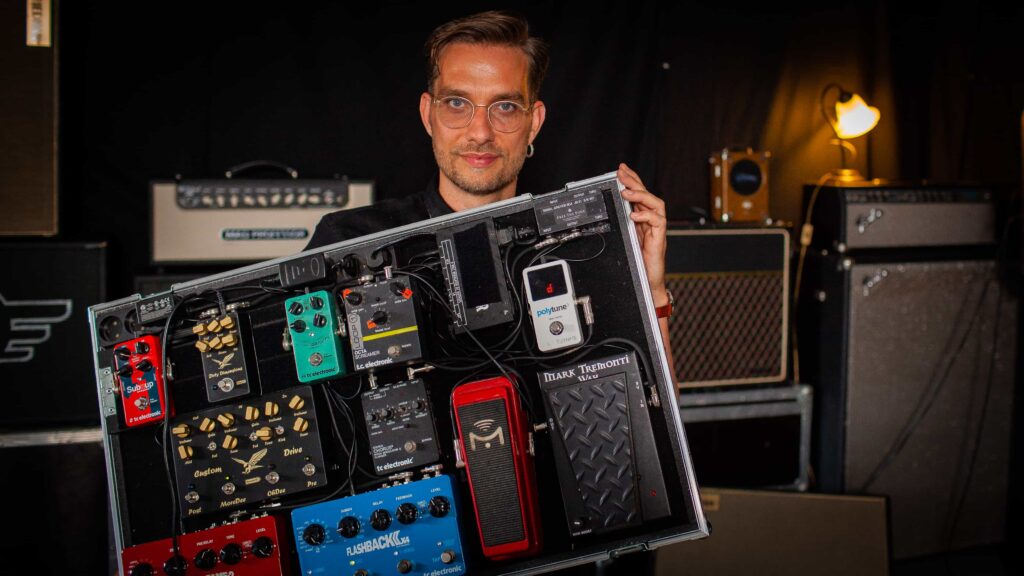3 guitar rigs med Kasper Falkenberg