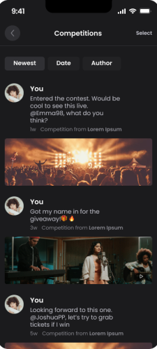 User settings (user) - Competitions 1